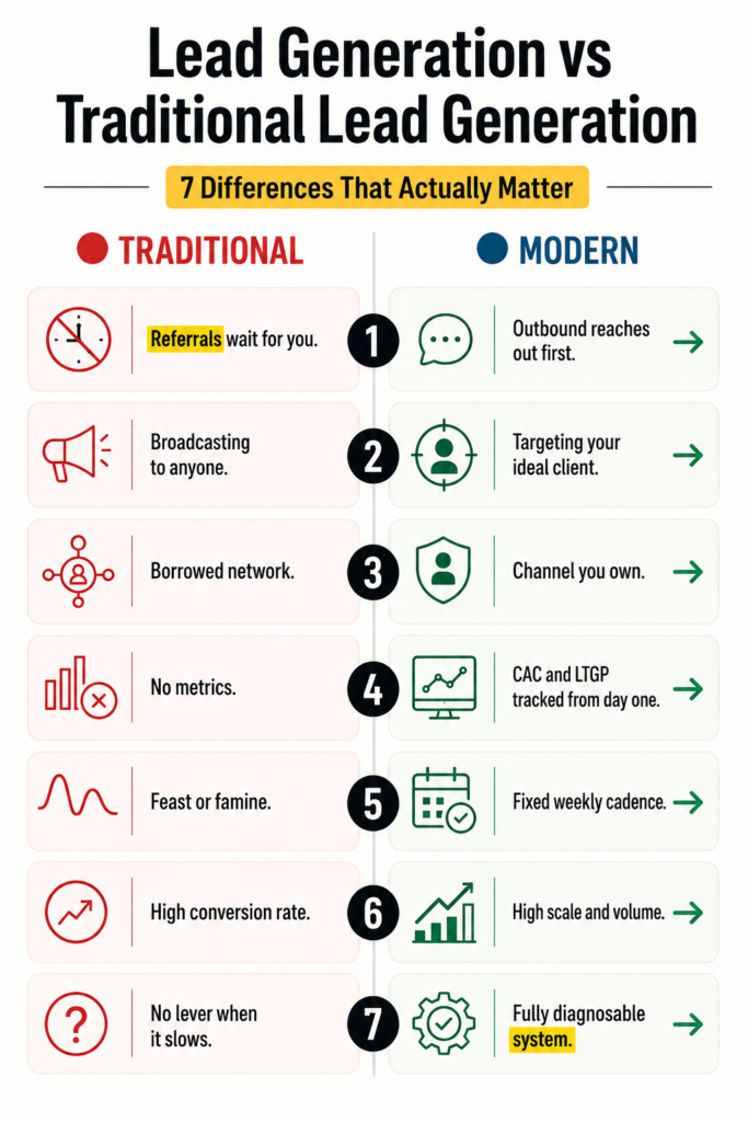 lead generation vs traditional lead generation comparison