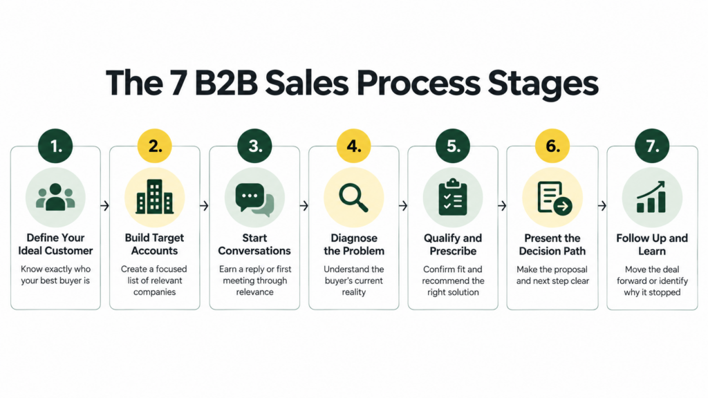 7 B2B sales process stages for service businesses