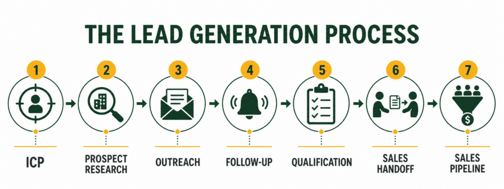 Lead generation specialist building a targeted B2B sales pipeline